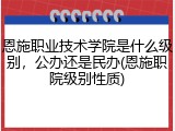 恩施职业技术学院是什么级别，公办还是民办(恩施职院级别性质)