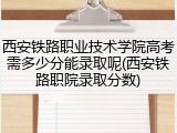 西安铁路职业技术学院高考需多少分能录取呢(西安铁路职院录取分数)