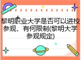 黎明职业大学是否可以进校参观，有何限制(黎明大学参观规定)