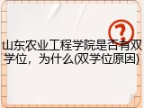 山东农业工程学院是否有双学位，为什么(双学位原因)