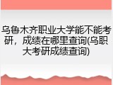 乌鲁木齐职业大学能不能考研，成绩在哪里查询(乌职大考研成绩查询)