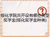 绥化学院共开设有哪些类型奖学金(绥化奖学金种类)