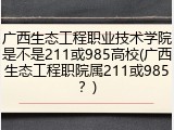 广西生态工程职业技术学院是不是211或985高校(广西生态工程职院属211或985？)