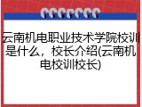 云南机电职业技术学院校训是什么，校长介绍(云南机电校训校长)