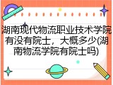 湖南现代物流职业技术学院有没有院士，大概多少(湖南物流学院有院士吗)