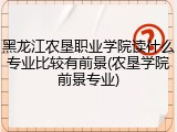 黑龙江农垦职业学院读什么专业比较有前景(农垦学院前景专业)