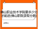 佛山职业技术学院要多少分才能进(佛山职院录取分数)