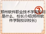 郑州软件职业技术学院校训是什么，校长介绍(郑州软件学院校训校长)