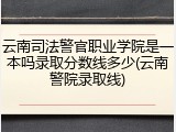 云南司法警官职业学院是一本吗录取分数线多少(云南警院录取线)