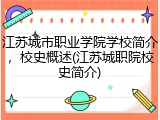 江苏城市职业学院学校简介，校史概述(江苏城职院校史简介)