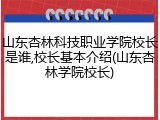 山东杏林科技职业学院校长是谁,校长基本介绍(山东杏林学院校长)
