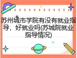 苏州城市学院有没有就业指导，好就业吗(苏城院就业指导情况)