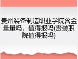 贵州装备制造职业学院含金量量吗，值得报吗(贵装职院值得报吗)