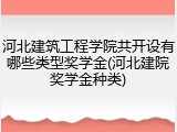 河北建筑工程学院共开设有哪些类型奖学金(河北建院奖学金种类)