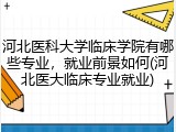 河北医科大学临床学院有哪些专业，就业前景如何(河北医大临床专业就业)