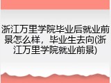浙江万里学院毕业后就业前景怎么样，毕业生去向(浙江万里学院就业前景)