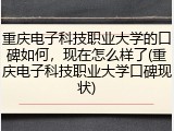 重庆电子科技职业大学的口碑如何，现在怎么样了(重庆电子科技职业大学口碑现状)