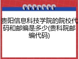 贵阳信息科技学院的院校代码和邮编是多少(贵科院邮编代码)