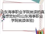 山东海事职业学院就读的真实感觉如何(山东海事职业学院就读体验)