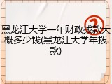 黑龙江大学一年财政拨款大概多少钱(黑龙江大学年拨款)