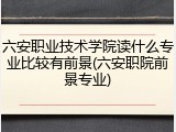 六安职业技术学院读什么专业比较有前景(六安职院前景专业)
