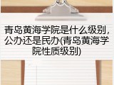 青岛黄海学院是什么级别，公办还是民办(青岛黄海学院性质级别)
