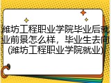 潍坊工程职业学院毕业后就业前景怎么样，毕业生去向(潍坊工程职业学院就业)