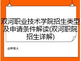 双河职业技术学院招生类型及申请条件解读(双河职院招生详解)