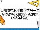 贵州航空职业技术学院一年财政拨款大概多少钱(贵州航院年拨款)