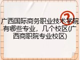 广西国际商务职业技术学院有哪些专业，几个校区(广西商职院专业校区)