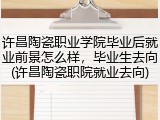 许昌陶瓷职业学院毕业后就业前景怎么样，毕业生去向(许昌陶瓷职院就业去向)