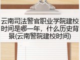 云南司法警官职业学院建校时间是哪一年，什么历史背景(云南警院建校时间)