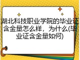 湖北科技职业学院的毕业证含金量怎么样，为什么(毕业证含金量如何)
