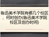 鲁迅美术学院有哪几个校区，何时创办(鲁迅美术学院校区及创办时间)
