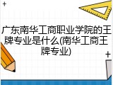 广东南华工商职业学院的王牌专业是什么(南华工商王牌专业)