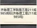 齐鲁理工学院是不是211或985高校(齐鲁理工是211或985吗)