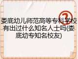 娄底幼儿师范高等专科学校有出过什么知名人士吗(娄底幼专知名校友)