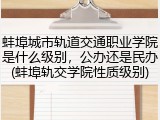 蚌埠城市轨道交通职业学院是什么级别，公办还是民办(蚌埠轨交学院性质级别)