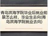 青岛滨海学院毕业后就业前景怎么样，毕业生去向(青岛滨海学院就业去向)