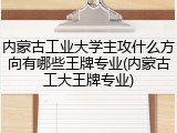 内蒙古工业大学主攻什么方向有哪些王牌专业(内蒙古工大王牌专业)