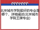 北京城市学院最好的专业是哪个，详细阐述(北京城市学院王牌专业)