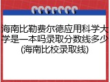 海南比勒费尔德应用科学大学是一本吗录取分数线多少(海南比校录取线)