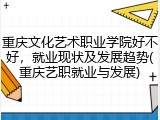 重庆文化艺术职业学院好不好，就业现状及发展趋势(重庆艺职就业与发展)