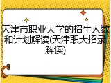 天津市职业大学的招生人数和计划解读(天津职大招录解读)