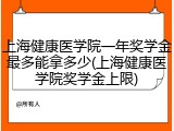 上海健康医学院一年奖学金最多能拿多少(上海健康医学院奖学金上限)