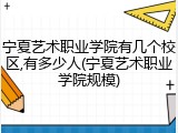 宁夏艺术职业学院有几个校区,有多少人(宁夏艺术职业学院规模)