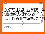 广东信息工程职业学院一年财政拨款大概多少钱(广东信息工程职业学院拨款金额)