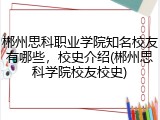 郴州思科职业学院知名校友有哪些，校史介绍(郴州思科学院校友校史)