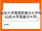 山东大学是国家重点大学吗(山东大学是重点大学)