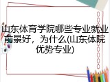 山东体育学院哪些专业就业前景好，为什么(山东体院优势专业)